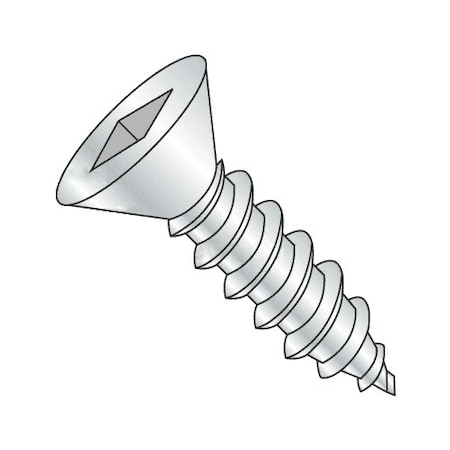 Self-Drilling Screw, #14 X 3/4 In, 18-8 Stainless Steel Flat Head Square Drive, 1000 PK